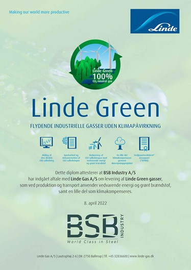 Linde Green Certifikat BSB Industry